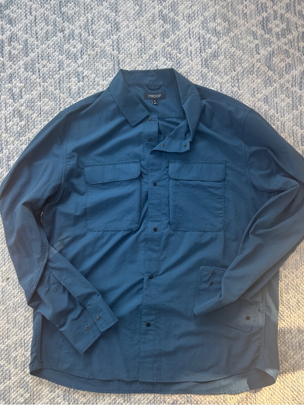Huckberry Men's Dark Blue Lightweight Field Shirt Jacket